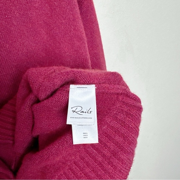 RAILS Womens Smal Cashmere Wool Button Lindi Magenta Cardigan - Picture 12 of 16